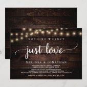 結婚式は二人だけで、飾り気はなし、ただ愛を誓うのみ 招待状 (正面/裏面)