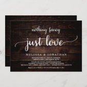 結婚式は二人だけで、飾り気はなし、ただ愛を誓うのみ 招待状 (正面/裏面)