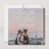 結婚式は写真付きの日付磁石を節約 マグネット招待状 (正面)