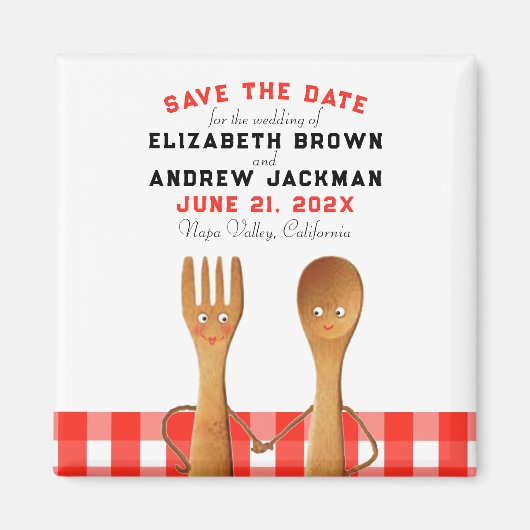 結婚式は日付を守る マグネット (正面)