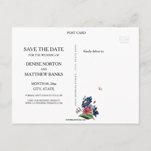 結婚式は日付カードを保存 案内ポストカード (裏面)