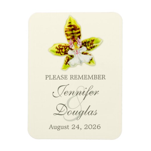 結婚式は日付orchid磁石を保存 マグネット (縦)