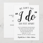 結婚式は無理そう 六フィート離れて 日程変更 案内状 (正面/裏面)