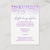 結婚式は紫色の滝の芸術のエンクロージャカードを詳しく述べます エンクロージャーカード (裏面)