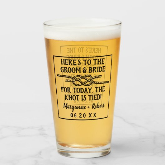 結婚式は結び目ロープのカスタムのカップルの名前を結びました タンブラーグラス (ドリンク正面)