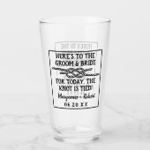 結婚式は結び目ロープのカスタムのカップルの名前を結びました タンブラーグラス (正面)
