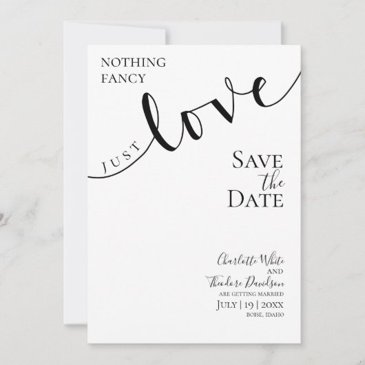 結婚式は飾らずただ愛を Nothing Fancy Just Love, Save the date (正面)