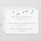 結婚式は4匹の星及びハートの結婚式招待状を引込めます 招待状 (裏面)