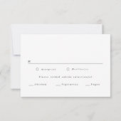 結婚式への招待返信カード 出欠カード (裏面)
