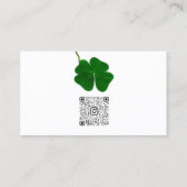 結婚式への望み白い4つ葉のクローバー 名刺 (裏面)