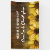 結婚式への木|歓迎のヒマワリ 横断幕 (縦)