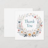 結婚式またはシャワー お礼カード 招待状 (正面/裏面)