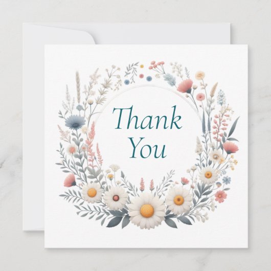 結婚式またはシャワー お礼カード 招待状 (正面)