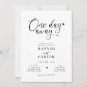 結婚式まであと1日 カリグラフィー リハーサルディナー 招待状 (正面)