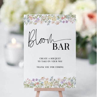 結婚式やイベントにぴったりなBloom Barサイン 台座サイン