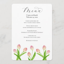 結婚式やイベントの水彩ピンクチューリップ メニュー