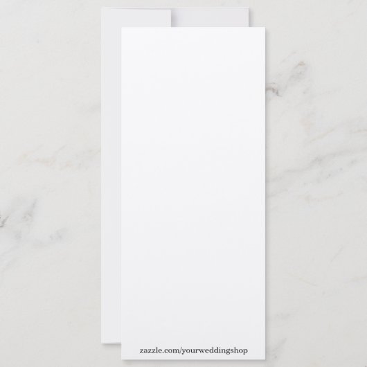 結婚式やガラパーティー用のシャンパン シマー メニュー カード (裏面)