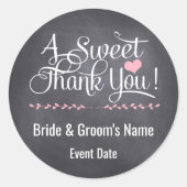 結婚式やシャワーのための感謝のステッカー ラウンドシール (正面)