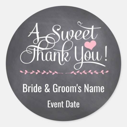 結婚式やシャワーのための感謝のステッカー ラウンドシール (正面)