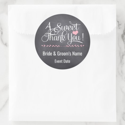 結婚式やシャワーのための感謝のステッカー ラウンドシール (バッグ)
