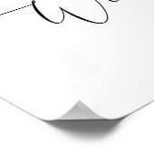 結婚式やシャワーのための青いウェルカムサイン ポスター (角)