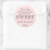 結婚式やシャワーのステッカーをありがとう ラウンドシール (バッグ)