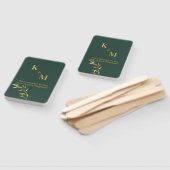 結婚式や金ゴールド用のグリーンとイベントハンドファン ハンドファン (組立なし)