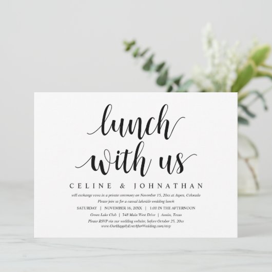 結婚式を挙げて、ランチを一緒にしよう、新婚夫婦 招待状 (スタンド正面)