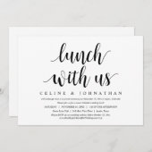 結婚式を挙げて、ランチを一緒にしよう、新婚夫婦 招待状 (正面/裏面)