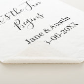 結婚式を楽しもう 新婦新郎の名前 日付 シンプル シェルパブランケット (3/4)