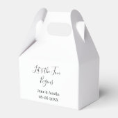 結婚式を楽しもう 新婦新郎の名前 日付 シンプル フェイバーボックス (裏面サイド)