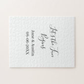 結婚式を楽しもう！新郎新婦の名前と日付 シンプル ジグソーパズル (横)