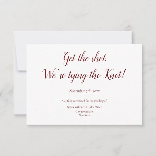 結婚式を結ぶワクチン接種の日程を節約 セーブザデート (正面)