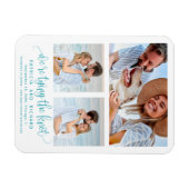 結婚式を結ぶ3枚の写真を保存 マグネット (横)