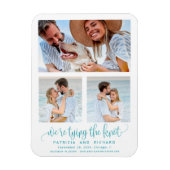 結婚式を結ぶ3枚の写真を保存 マグネット (縦)