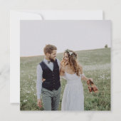 結婚式を縮小して行う旨の写真付き結婚式案内カード 案内状 (裏面)