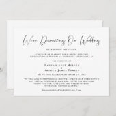 結婚式を縮小します エレガントなカリグラフィー 案内状 (正面/裏面)