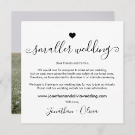 結婚式を縮小します　少人数結婚式　マイクロウェディング 案内状
