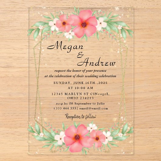 結婚式アクリル招待状 アクリル招待状 (正面)