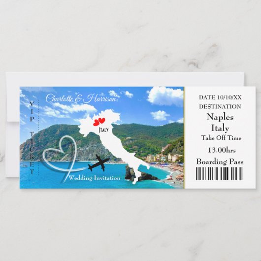 結婚式イタリアヨーロッパ 招待状 (正面)