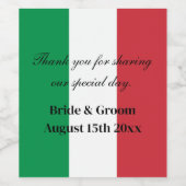 結婚式イタリアン用のフラッグワインボトルラベル ワインラベル (シングルラベル)