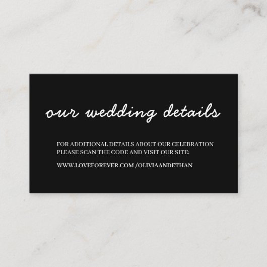 結婚式ウェブサイトの出欠確認用封入カード エンクロージャーカード (正面)