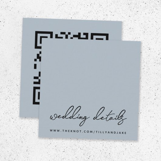 結婚式ウェブサイト同封カード | スキャン可能なQRコード エンクロージャーカード