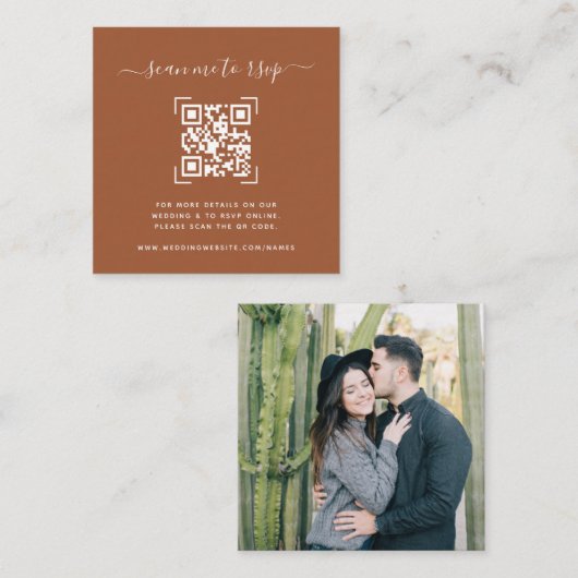 結婚式ウェブサイト | QRコード 写真スキャン エンクロージャーカード (正面/裏面)