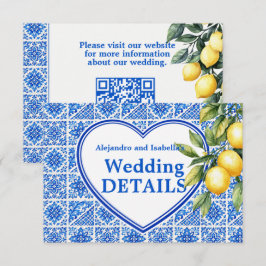 💙🍋結婚式ウェブサイトAzul & Limone Romance エンクロージャーカード