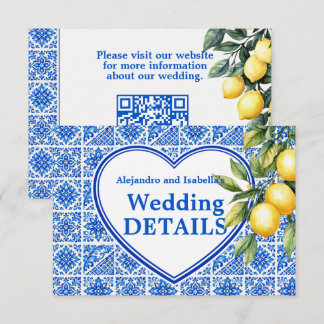💙🍋結婚式ウェブサイトAzul & Limone Romance エンクロージャーカード