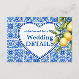 💙🍋結婚式ウェブサイトAzul & Limone Romance エンクロージャーカード