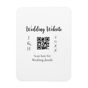 結婚式ウェブサイトQRコードスキャンカップル名入年シンプルMI マグネット