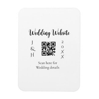 結婚式ウェブサイトQRコードスキャンカップル名入年シンプルMI マグネット