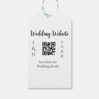 結婚式ウェブサイトQRコードスキャンカップル名前年シンプルMI ギフトタグ